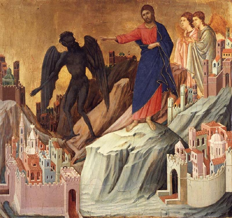Duccio di Buoninsegna The temptation of christ on themountain France oil painting art